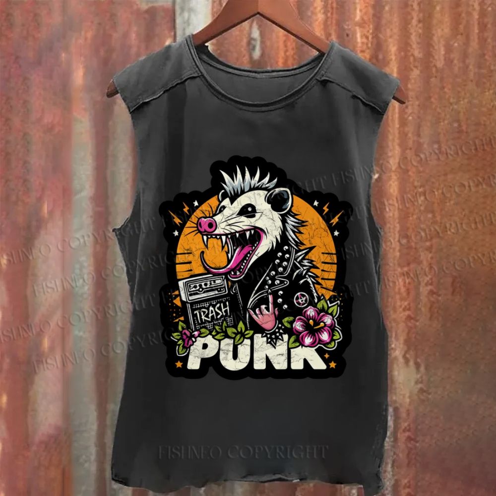 Vintage Punk Rat Washed Tank Top