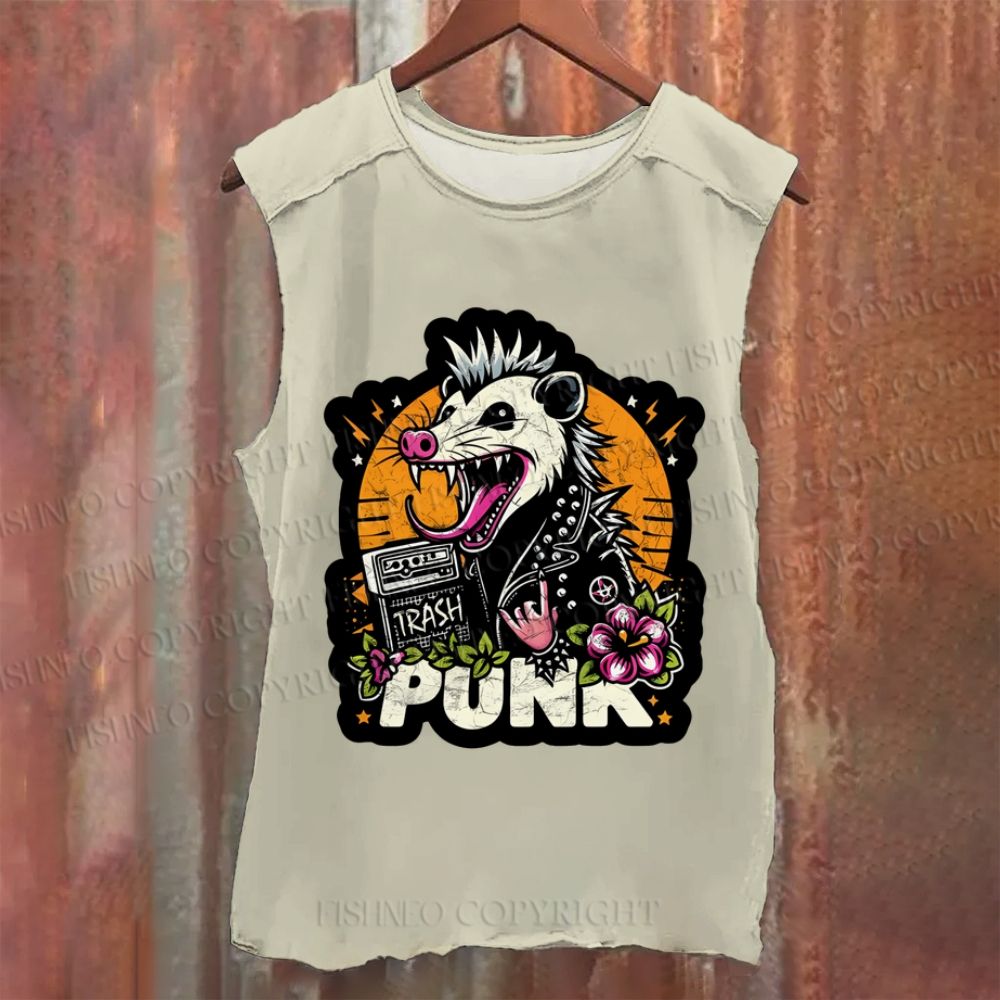 Vintage Punk Rat Washed Tank Top