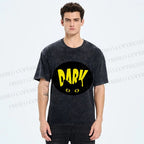 Unisex Dark Cat Printed Washed Tee