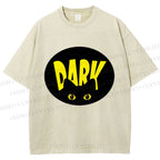 Unisex Dark Cat Printed Washed Tee