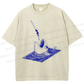Unisex Jump Into Fish Printed Washed Tee