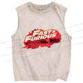 Unisex Fast & Furious Printed Washed Tank Top