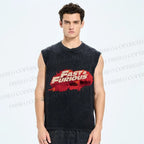 Unisex Fast & Furious Printed Washed Tank Top