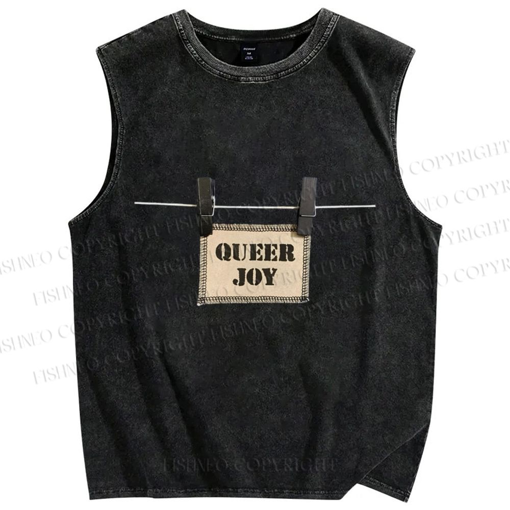 Unisex Pride Queer Joy Printed Washed Tank Top