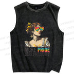 Unisex More Pride Less Prejudice Printed Washed Tank Top