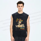 Unisex More Pride Less Prejudice Printed Washed Tank Top