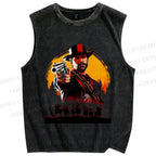 Unisex Red Dead Redemption Printed Washed Tank Top