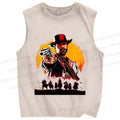 Unisex Red Dead Redemption Printed Washed Tank Top