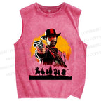 Unisex Red Dead Redemption Printed Washed Tank Top