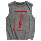 Unisex Terminator Printed Washed Tank Top