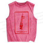 Unisex Terminator Printed Washed Tank Top
