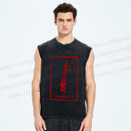 Unisex Terminator Printed Washed Tank Top