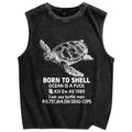 Unisex Born To Shell Printed Washed Tank Top