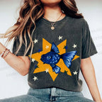 Unisex Star Fish Printed Washed Tee