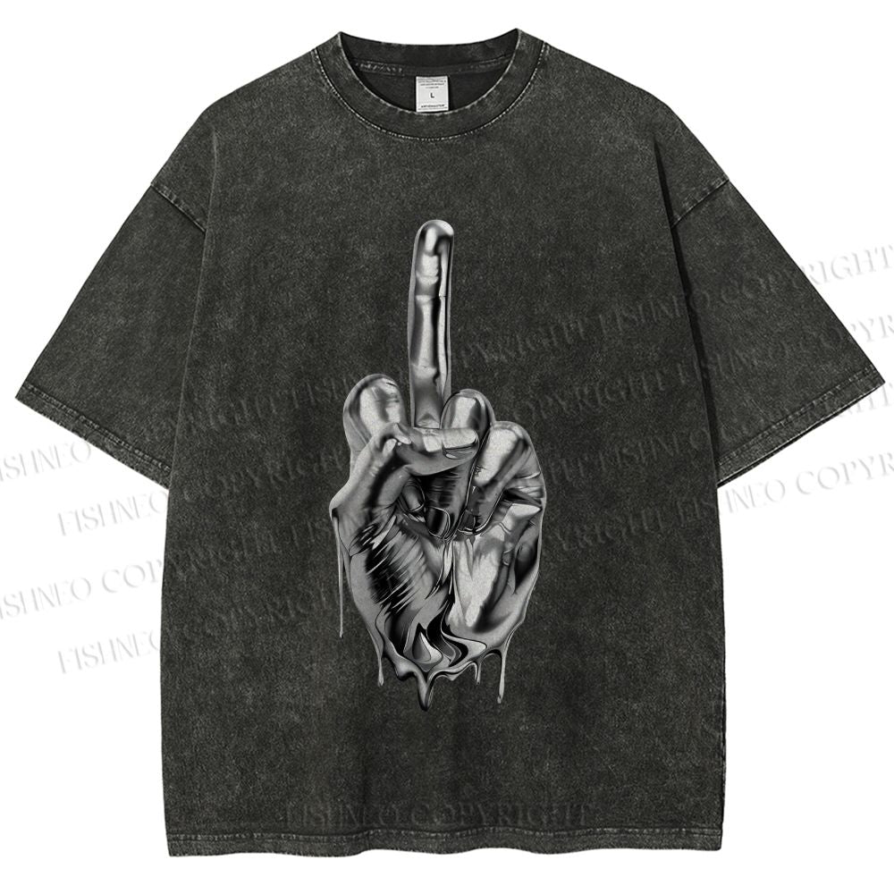Unisex Hajime Sorayama Style Hand Printed Washed Tee