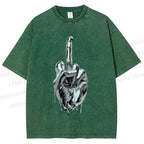 Unisex Hajime Sorayama Style Hand Printed Washed Tee