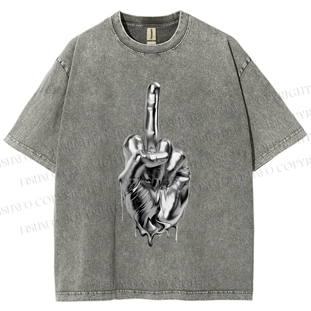 Unisex Hajime Sorayama Style Hand Printed Washed Tee