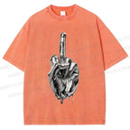 Unisex Hajime Sorayama Style Hand Printed Washed Tee