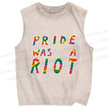 Unisex Pride Was A Riot Printed Washed Tank Top