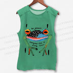 Unisex Be Yourself Frog Printed Washed Tank Top
