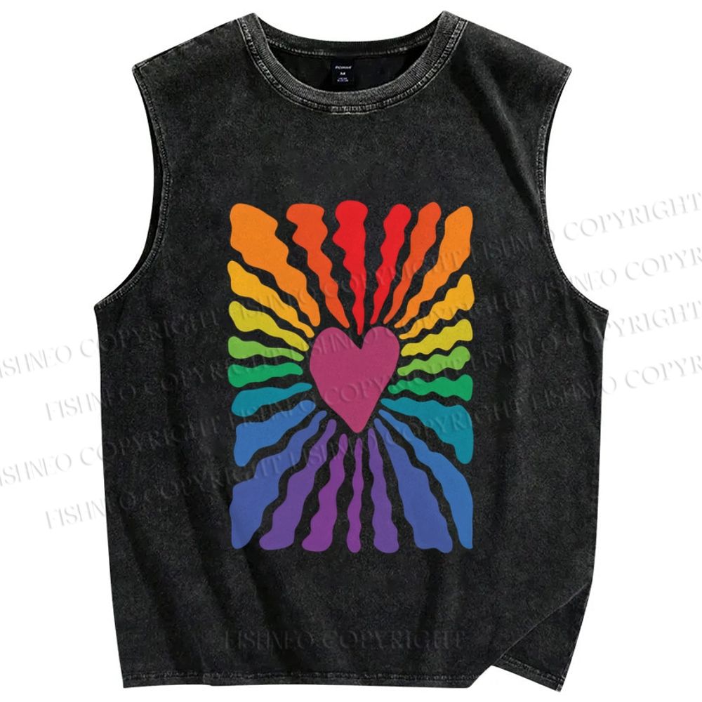 Unisex Pride Printed Washed Tank Top