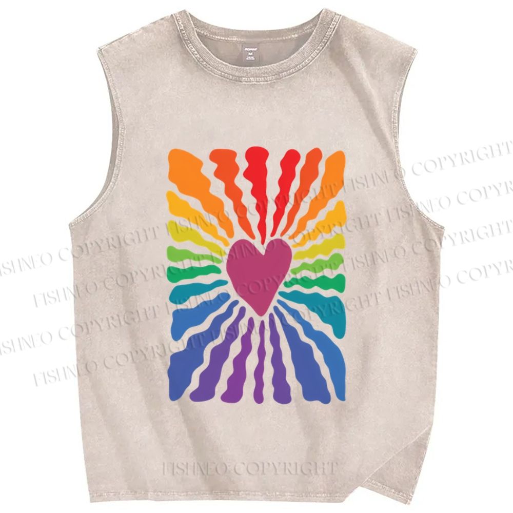 Unisex Pride Printed Washed Tank Top