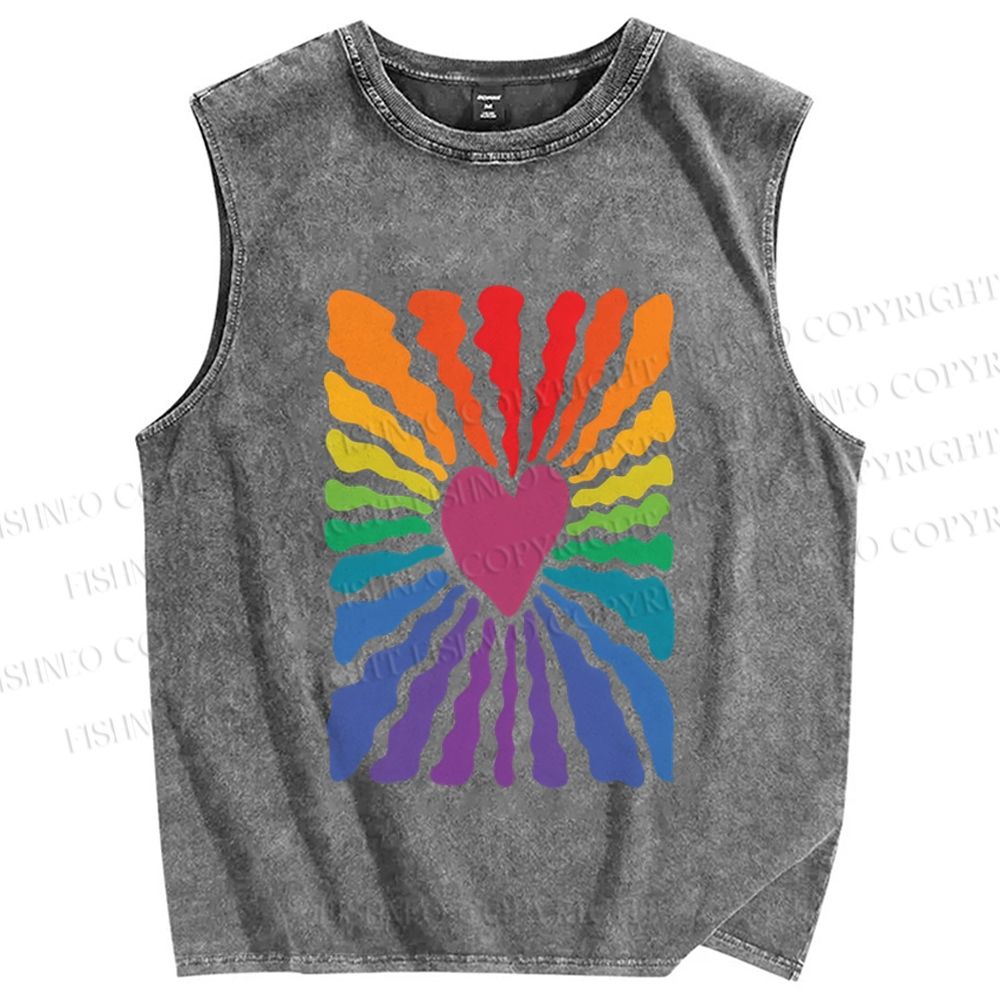 Unisex Pride Printed Washed Tank Top