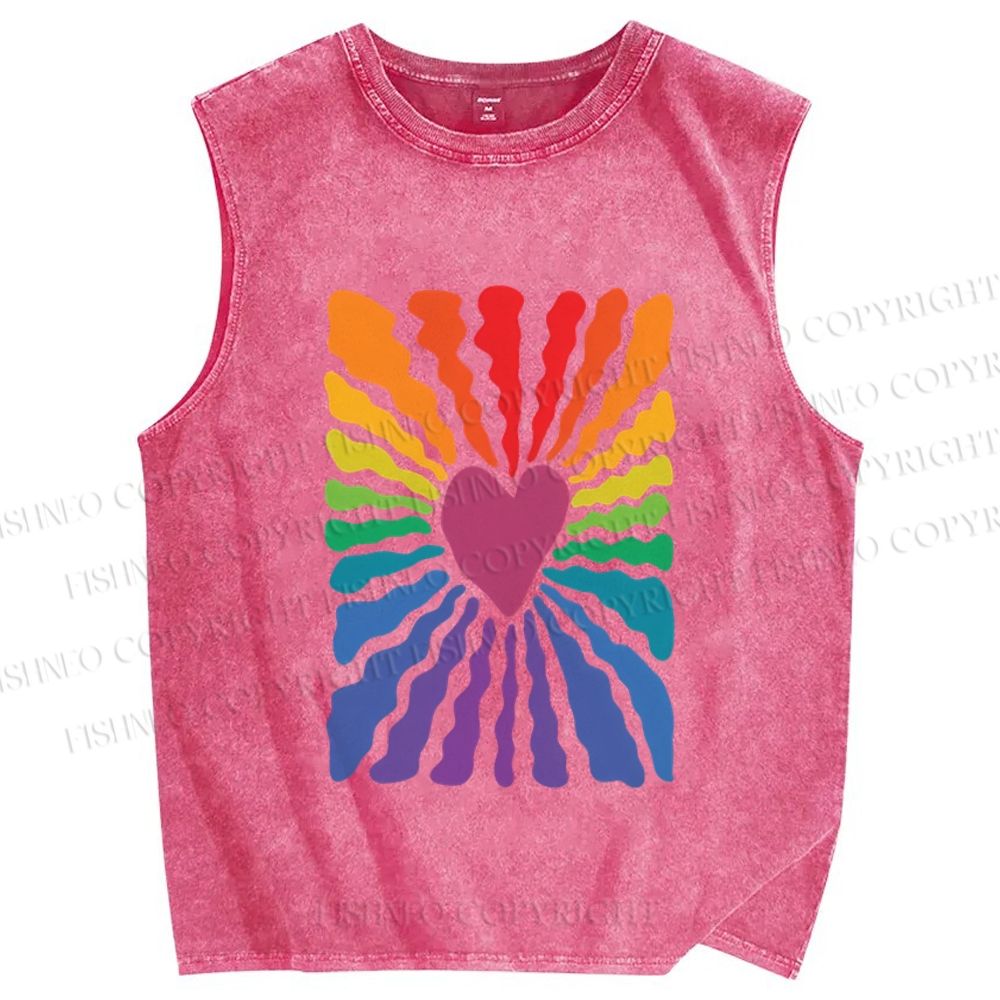Unisex Pride Printed Washed Tank Top