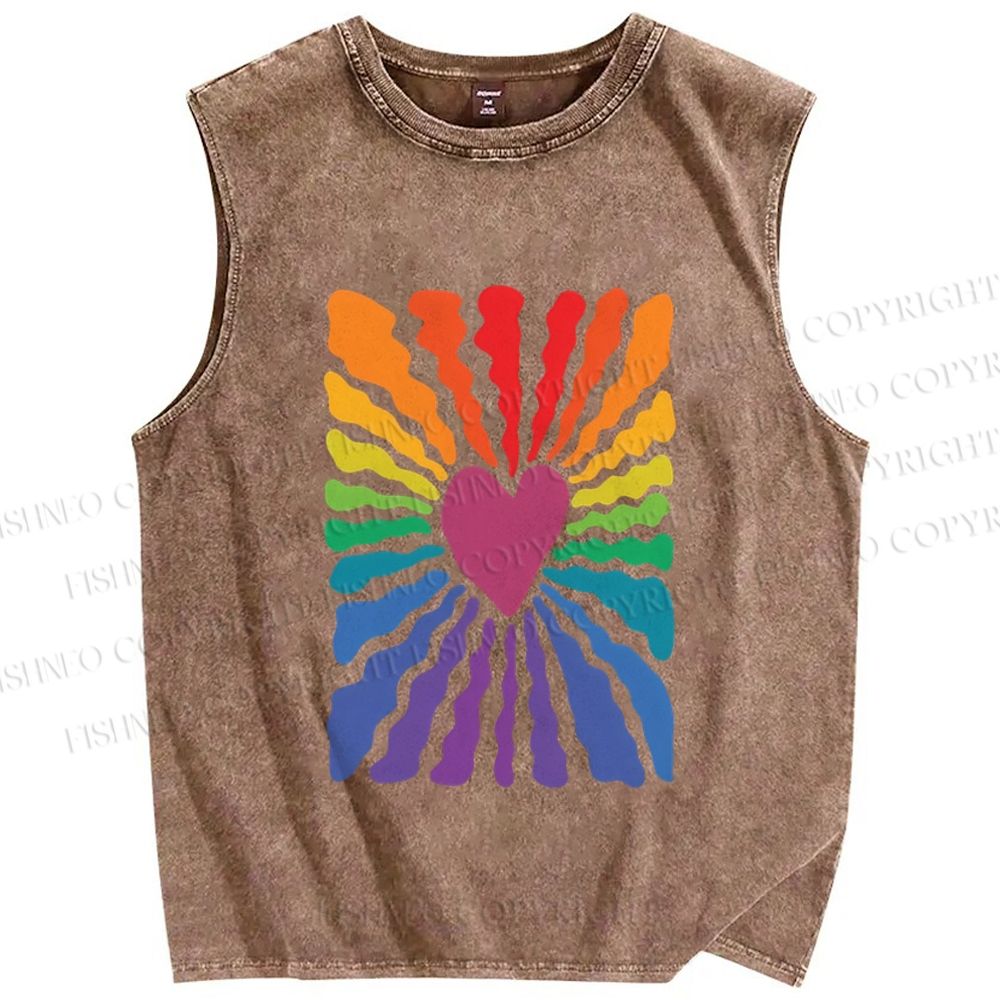 Unisex Pride Printed Washed Tank Top