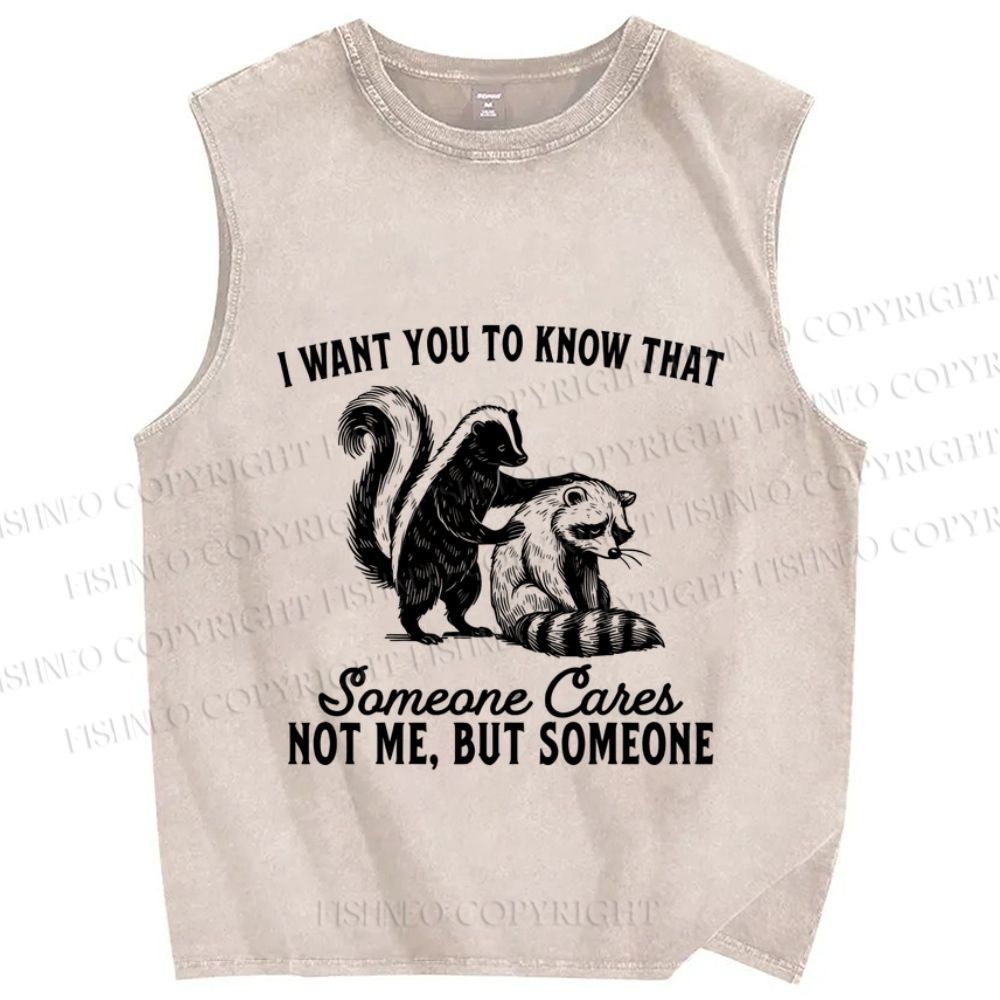 Unisex I Want You To Know That Not Me Printed Washed Tank Top