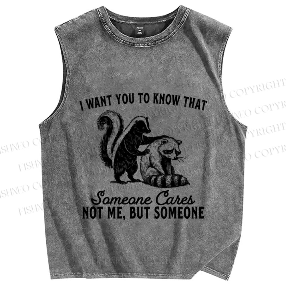 Unisex I Want You To Know That Not Me Printed Washed Tank Top