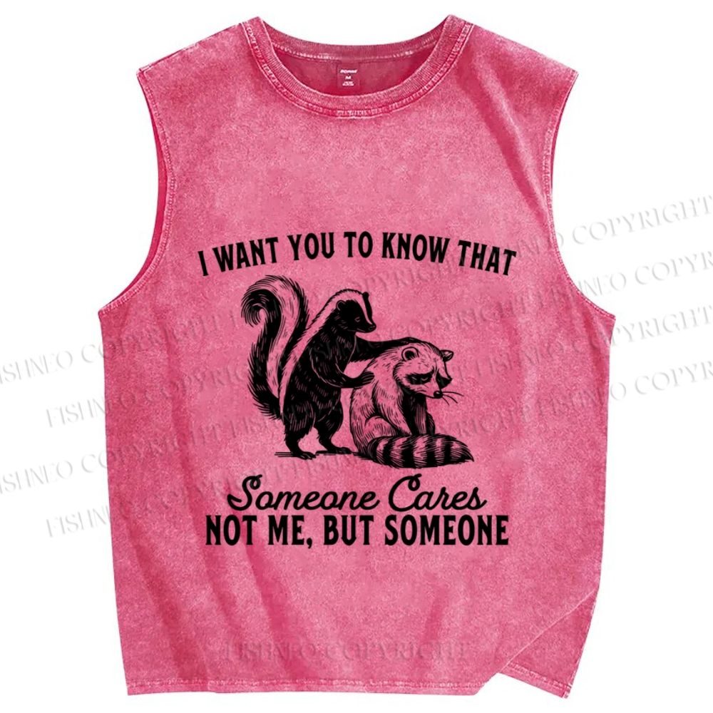 Unisex I Want You To Know That Not Me Printed Washed Tank Top