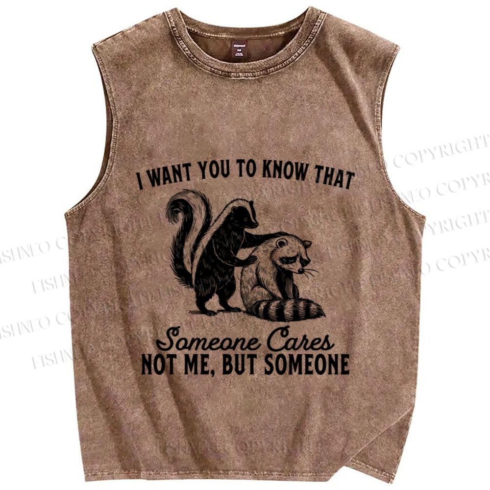 Unisex I Want You To Know That Not Me Printed Washed Tank Top