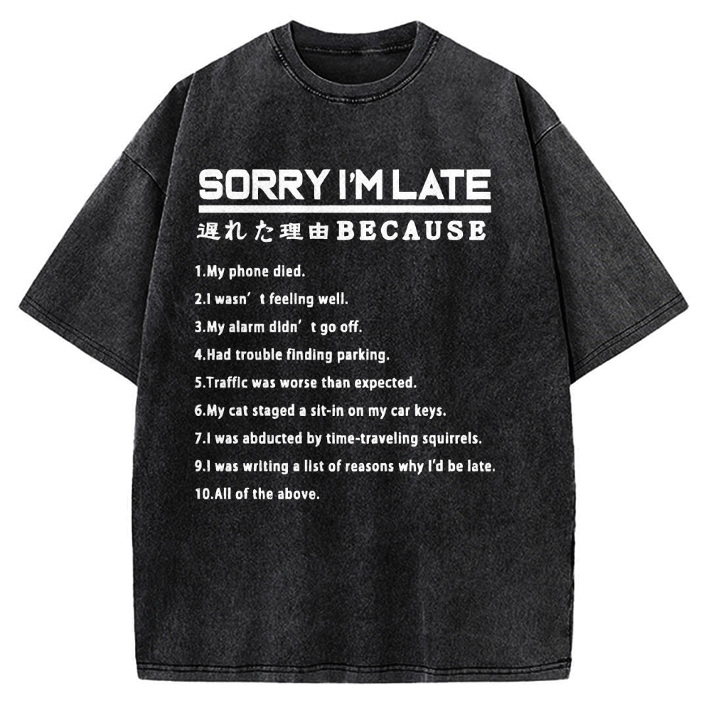 Reason For Being Late Vintage Washed T-shirt