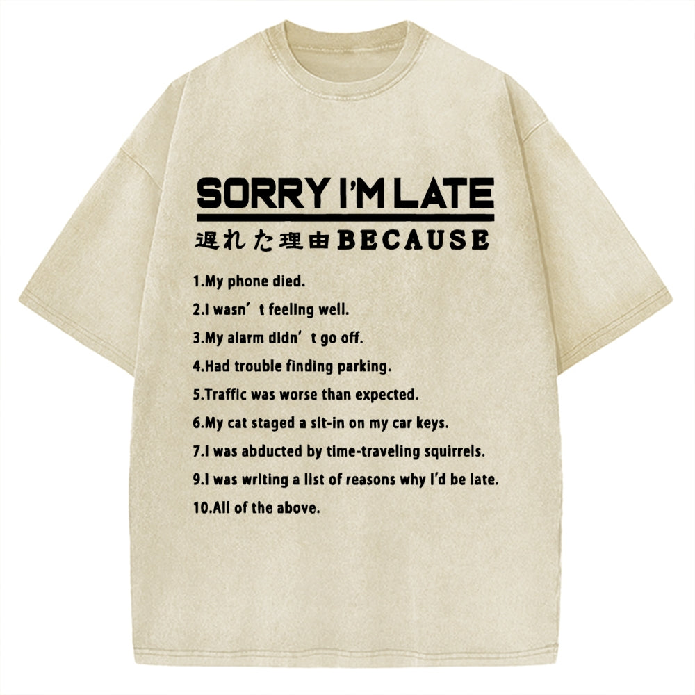 Reason For Being Late Vintage Washed T-shirt