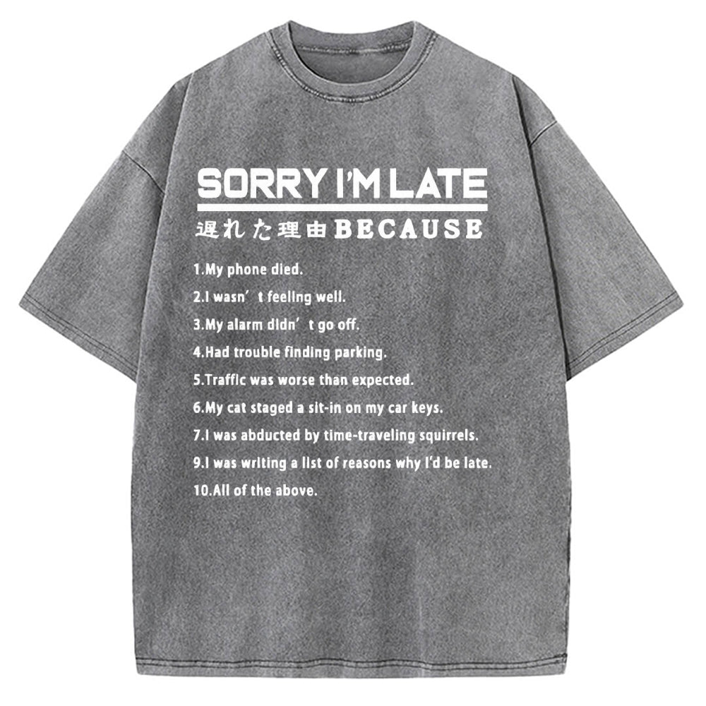 Reason For Being Late Vintage Washed T-shirt