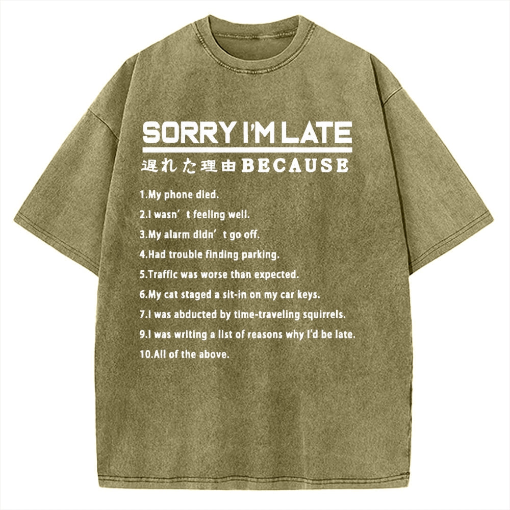 Reason For Being Late Vintage Washed T-shirt