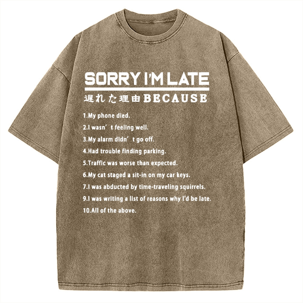 Reason For Being Late Vintage Washed T-shirt