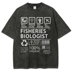 Unisex Fisheries Biologist Printed Washed Tee
