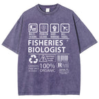 Unisex Fisheries Biologist Printed Washed Tee