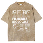 Unisex Fisheries Biologist Printed Washed Tee
