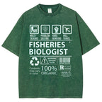 Unisex Fisheries Biologist Printed Washed Tee