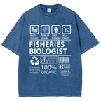 Unisex Fisheries Biologist Printed Washed Tee