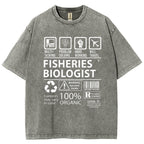 Unisex Fisheries Biologist Printed Washed Tee