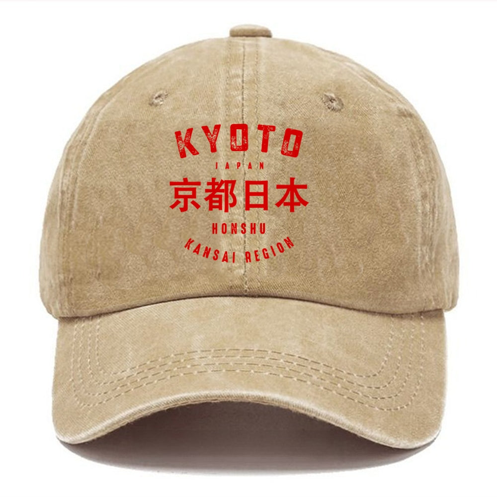 Kyoto City Japan Vintage Washed Cap