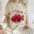 Unisex Gustavo’s Vintage Fish Printed Washed Tee