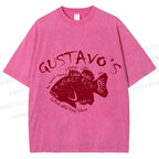 Unisex Gustavo’s Vintage Fish Printed Washed Tee
