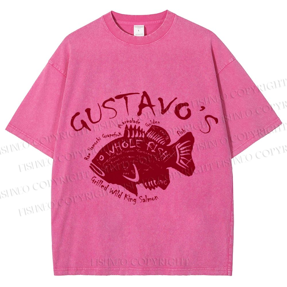 Unisex Gustavo’s Vintage Fish Printed Washed Tee