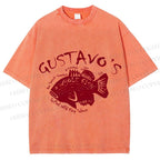 Unisex Gustavo’s Vintage Fish Printed Washed Tee