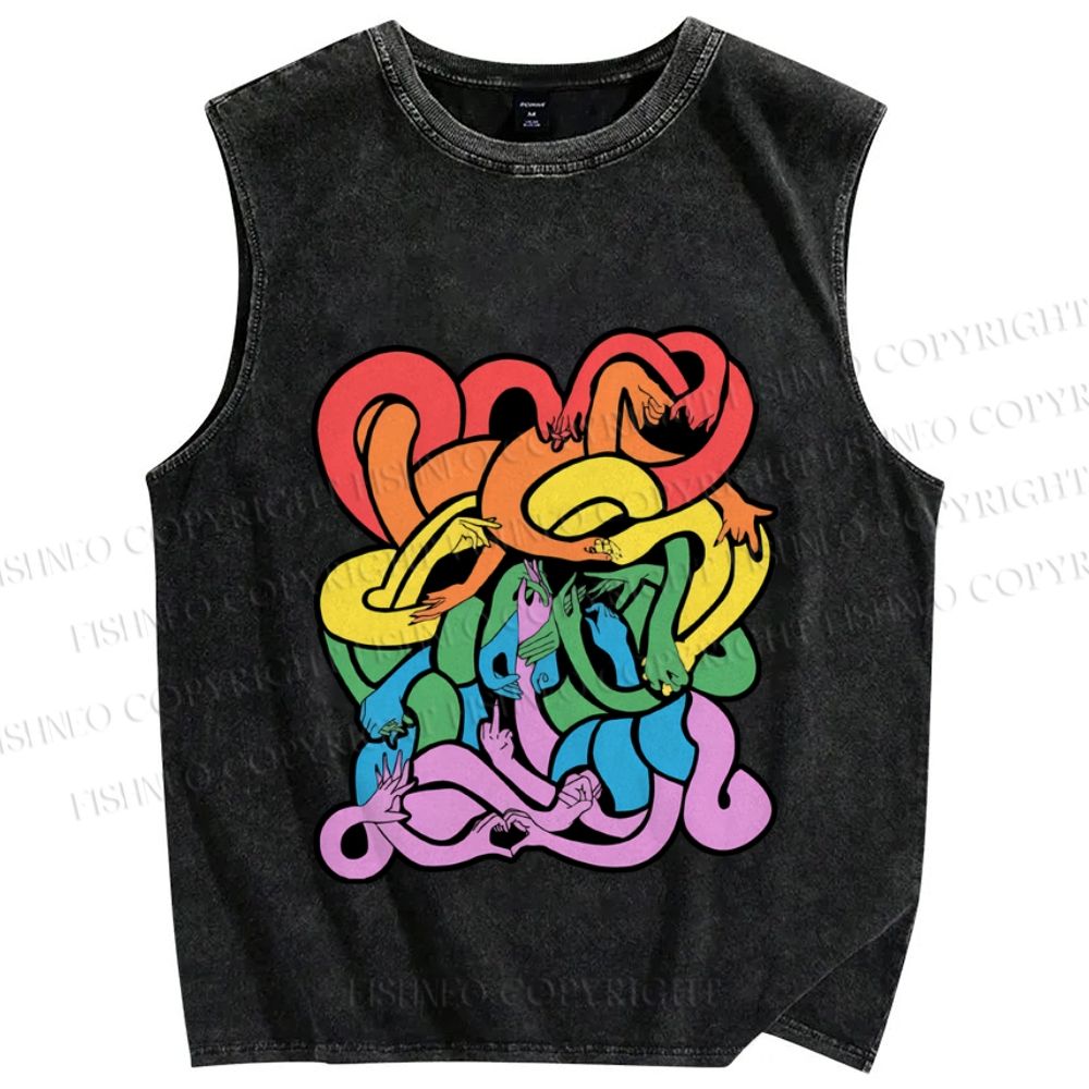 Unisex Pride Printed Washed Tank Top